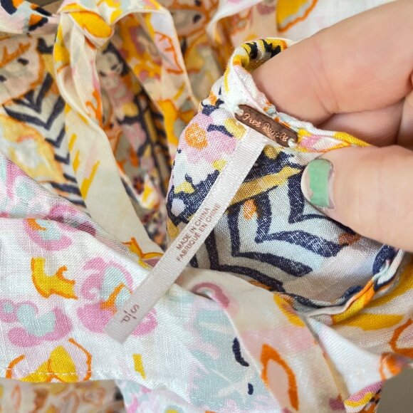 Free People Summer‎ In Tulum Mini Linen Blend Dress- Sz. S - Picture 4 of 6